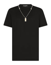 Cotton T-shirt with necklace - | Dolce & Gabbana