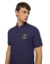 Cotton piqué polo-shirt with embroidery - | Dolce & Gabbana