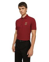 Cotton piqué polo-shirt with embroidery - | Dolce & Gabbana