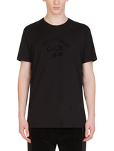 Cotton t-shirt with flocked Dolce&Gabbana logo - | Dolce & Gabbana