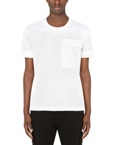 Cotton t-shirt with patch pocket - | Dolce & Gabbana