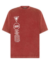 Cotton T-shirt with road-sign print - | Dolce & Gabbana