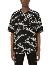 Jersey T-shirt with rubberized Dolce&Gabbana logo - | Dolce & Gabbana