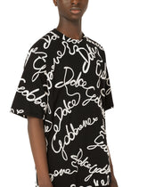 Jersey T-shirt with rubberized Dolce&Gabbana logo - | Dolce & Gabbana