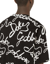 Jersey T-shirt with rubberized Dolce&Gabbana logo - | Dolce & Gabbana