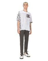 Cotton T-shirt with stripe and polka-dot print - | Dolce & Gabbana