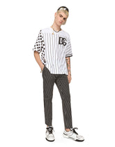 Cotton T-shirt with stripe and polka-dot print - | Dolce & Gabbana