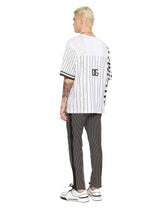 Cotton T-shirt with stripe and polka-dot print - | Dolce & Gabbana