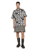 Cotton T-shirt with all-over DG logo print - | Dolce & Gabbana