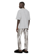 Striped-print cotton T-shirt with DG embroidery - | Dolce & Gabbana