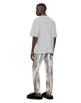 Striped-print cotton T-shirt with DG embroidery - | Dolce & Gabbana