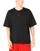 Cotton T-shirt with metallic DG logo - | Dolce & Gabbana