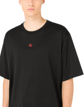 Cotton T-shirt with metallic DG logo - | Dolce & Gabbana