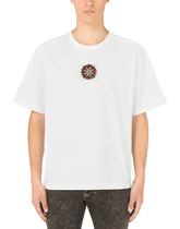 Technical jersey T-shirt with crystals and DG logo - | Dolce & Gabbana