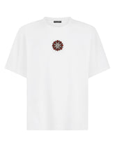 Technical jersey T-shirt with crystals and DG logo - | Dolce & Gabbana