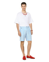 Cotton T-shirt with coral necklace and DG patch - | Dolce & Gabbana