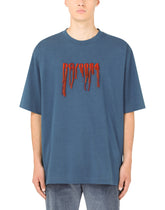 Cotton T-shirt with frayed DG embroidery - | Dolce & Gabbana