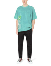 Washed cotton T-shirt with print - | Dolce & Gabbana