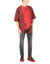 Technical jersey T-shirt with leopard print - | Dolce & Gabbana
