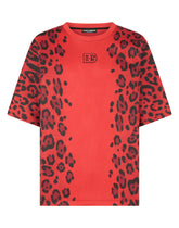 Technical jersey T-shirt with leopard print - | Dolce & Gabbana