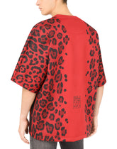 Technical jersey T-shirt with leopard print - | Dolce & Gabbana