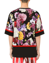 Jersey T-shirt with Flower print - | Dolce & Gabbana