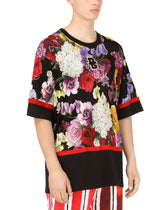 Jersey T-shirt with Flower print - | Dolce & Gabbana