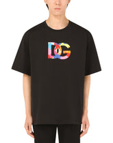 T-shirt with multi-colored DG patch - | Dolce & Gabbana