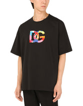 T-shirt with multi-colored DG patch - | Dolce & Gabbana