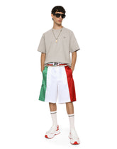 Technical jersey T-shirt with metallic DG logo - | Dolce & Gabbana