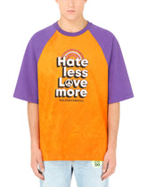 Two-tone cotton T-shirt with print - | Dolce & Gabbana