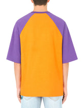 Two-tone cotton T-shirt with print - | Dolce & Gabbana