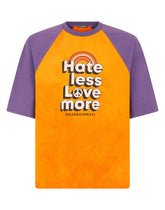 Two-tone cotton T-shirt with print - | Dolce & Gabbana