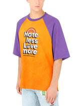 Two-tone cotton T-shirt with print - | Dolce & Gabbana