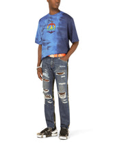 Stretch technical jersey T-shirt with embellishment - | Dolce & Gabbana