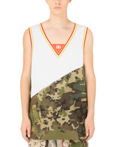 Camouflage patchwork singlet with DG patch - | Dolce & Gabbana