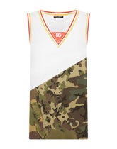 Camouflage patchwork singlet with DG patch - | Dolce & Gabbana