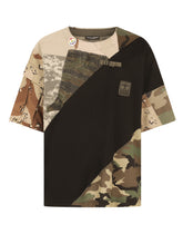 Cotton T-shirt with camouflage patchwork - | Dolce & Gabbana