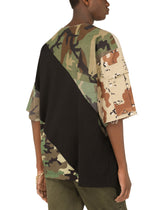 Cotton T-shirt with camouflage patchwork - | Dolce & Gabbana