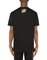 Printed cotton T-shirt with camouflage details - | Dolce & Gabbana