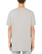 Printed cotton T-shirt with patch embellishment - | Dolce & Gabbana