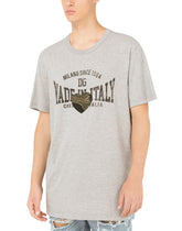 Printed cotton T-shirt with patch embellishment - | Dolce & Gabbana