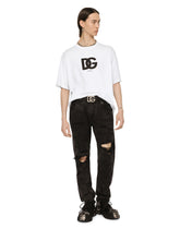 Cotton T-shirt with DG logo print - | Dolce & Gabbana