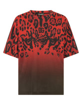Cotton T-shirt with leopard print - | Dolce & Gabbana