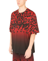 Cotton T-shirt with leopard print - | Dolce & Gabbana