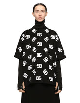 Cotton T-shirt with all-over DG logo print - | Dolce & Gabbana