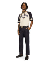 Two-tone cotton T-shirt with print - | Dolce & Gabbana