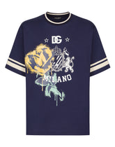 Printed cotton T-shirt with DG logo - | Dolce & Gabbana