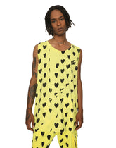 Jersey singlet with DG heart print - | Dolce & Gabbana