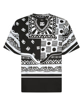 Cotton T-shirt with bandanna print - | Dolce & Gabbana